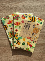 Úžitkový textil - Obrúsok s včelím voskom - včielka na lúke svetlá - 12927544_