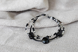Sady šperkov - viacradový náramok a náhrdelník z korálok - 12928924_