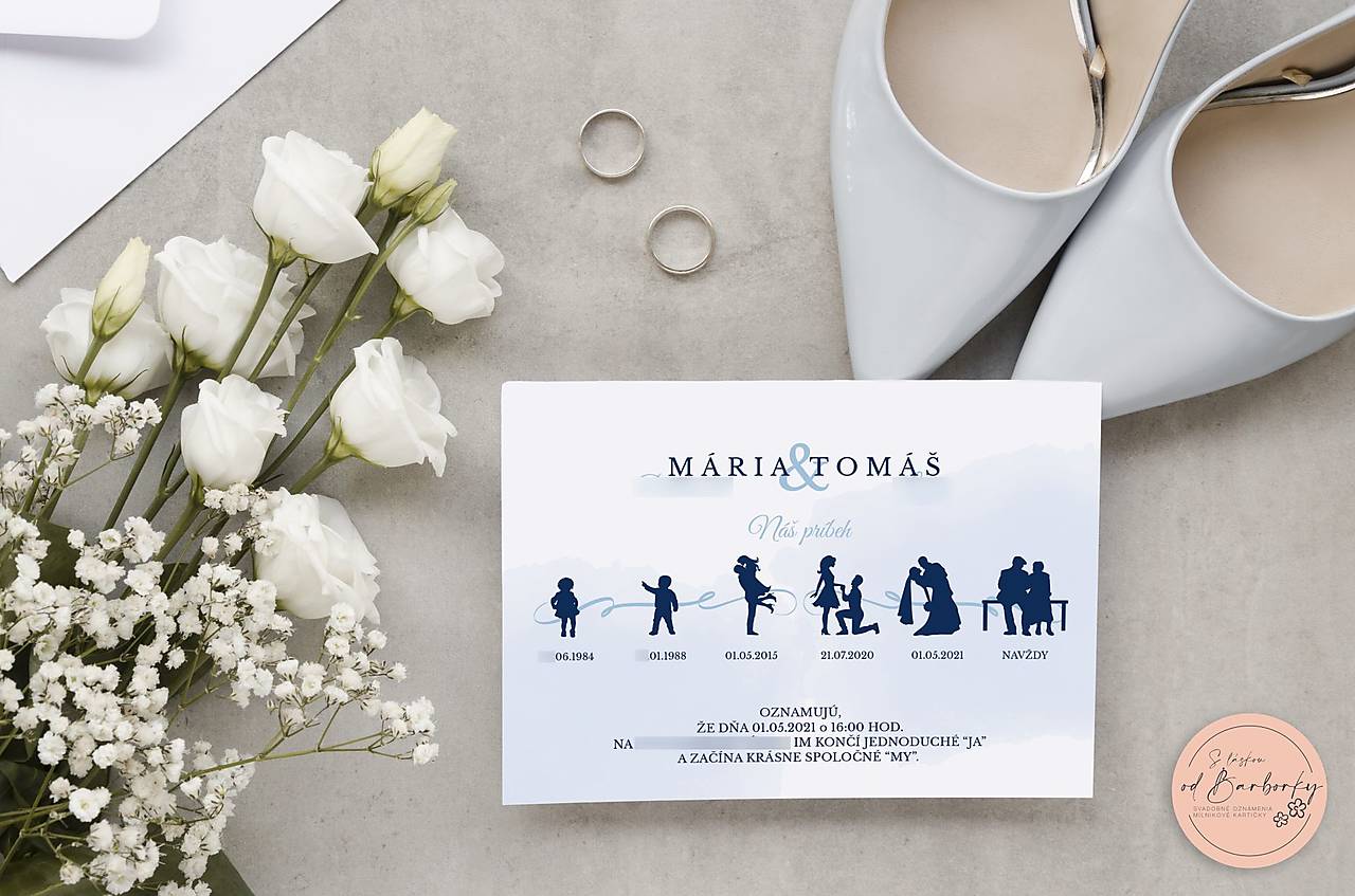 Svadobné oznámenie Časová os #14 (Pozvánka k svadobnému stolu)