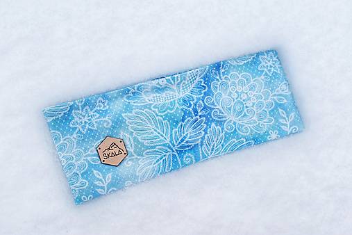 Čiapky, čelenky, klobúky - Športová čelenka " Blue and flowers" - 12926585_