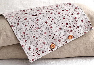 Úžitkový textil - FILKI návliečka na šupkový vankúš dĺžky 30 cm (kvietky na béžovej) - 12926453_