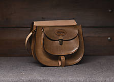 Kabelky - kabelka kožená lovecká /saddle bag ARTEMIS, vzor Folk, hnedý antique - 12930674_