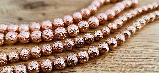 Korálky - Vulkanické korálky odlievané - 10 mm (Rose Gold) - 12934191_