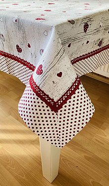 Úžitkový textil - Obrus -  Srdiečka v snehu 3 - 12930460_