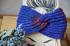 Čiapky, čelenky, klobúky - Čelenka turban melír (Modrá VÝPREDAJ) - 12933452_