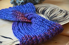 Čiapky, čelenky, klobúky - Čelenka turban melír (Modrá VÝPREDAJ) - 12933453_