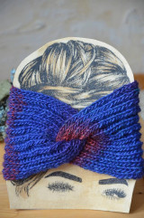 Čiapky, čelenky, klobúky - Čelenka turban melír (Modrá VÝPREDAJ) - 12933457_