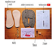 Polotovary - Sada na výrobu papučiek pre gaučových remeselníkov - veľkosti 36-40 + video (36 - Šedá) - 12932291_