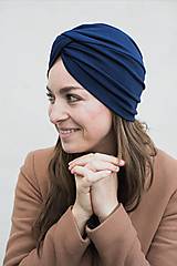 Čiapky, čelenky, klobúky - Prekrížený Turban (Tmavo-modrý) - 12933103_