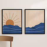 Obrazy - Print s ilustráciou západu slnka - 12931228_