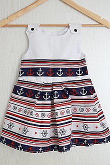 Detské oblečenie - šaty námornícke 92/98 - 12931545_