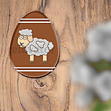 Dekorácie - Grafické čokoládové veľkonočné vajíčko pásiky (ovečka) - 12935291_