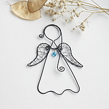 Dekorácie - anjelik s farebným srdiečkom (Modrá) - 12936023_
