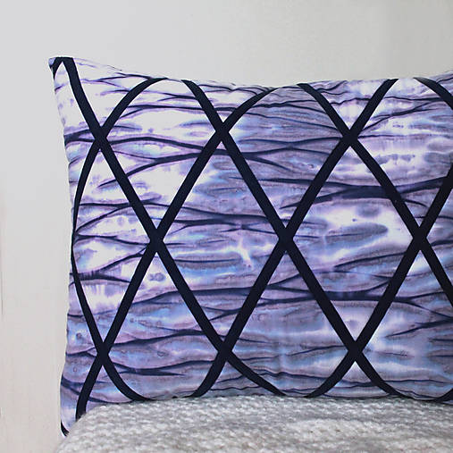 Úžitkový textil - Polštář modrý vzorovaný - 12938375_