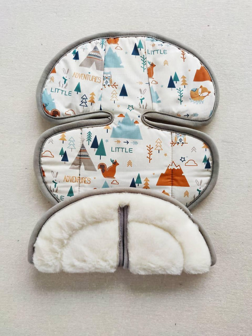 Detský textil - VLNIENKA podložka do autosedačky Klippan Dinofix vajíčko 0+ / 0-13kg 100% Merino proti poteniu a prehriatiu Líštičky a l - 12937239_