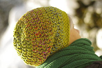 Čiapky, čelenky, klobúky - farebnica zelená:) čiapka - 12937335_