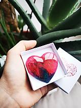Brošne - Brošňa Jedinečné srdce  (Ružovo-modré) - 12938412_