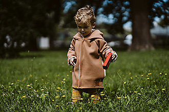 Detské oblečenie - Kabát Teddy (Horčicová) - 12938705_