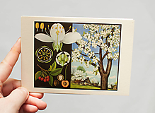 Papier - Pohľadnica "Príroda v obrazoch- čerešňa" - 12936755_