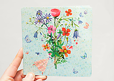Papier - Pohľadnica "Náruč kvetov pre Teba" - 12937235_