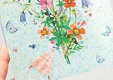 Papier - Pohľadnica "Náruč kvetov pre Teba" - 12937236_