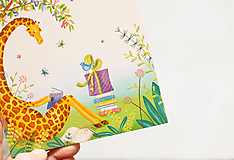 Papier - Pohľadnica "Žirafka" - 12937441_