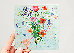 Papier - Pohľadnica "Náruč kvetov pre Teba" - 12937235_