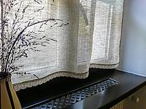 Úžitkový textil - Záclona 100% ľan s paličkovanou krajkou - šitie na želanie - 12940854_