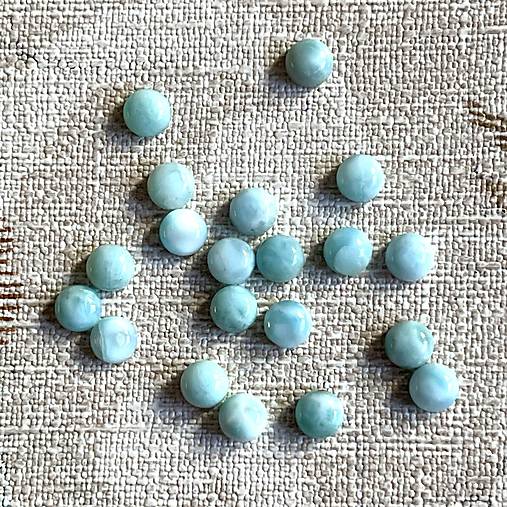 Minerály - Larimar kabošon kruh / 5mm - 12942457_