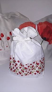 Iné tašky - Vrecko na bylinky Jahôdky z antibakteriálnej bavlny - 12943374_