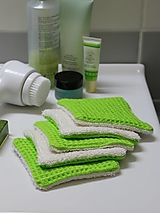 Úžitkový textil - Odličovacie tampóny neónovo zelené 1ks - 12943228_