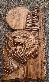 Dekorácie - Drevorezba Medveď a mesiac - 12942861_