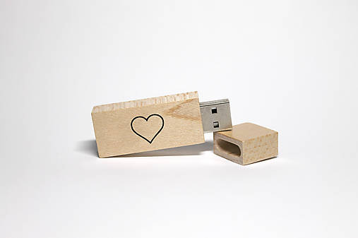 Papiernictvo - DREVENÉ USB_SRDIEČKO ♥ - 12941369_