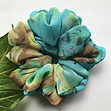 Ozdoby do vlasov - Scrunchie frnduľa azurová - 12942812_