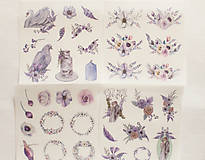Papier - Set nálepiek "Botany Violet" (C.) - 12943340_