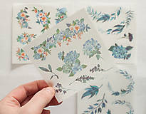 Papier - Set nálepiek "Botany Blue" - 12943543_
