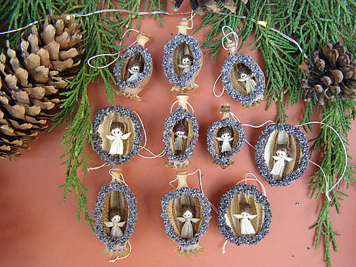 Dekorácie -  Mini anjeliky v makoviciach- sada - 12941486_