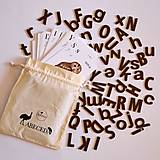Detské doplnky - Prírodná abeceda s písmenkami a vrecúškom - 12944246_