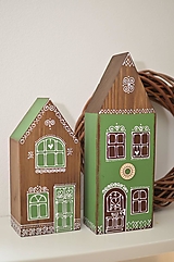 Dekorácie - Zelené drevené domčeky slovenské - 12947476_