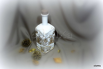Nádoby - dekoračná fľaša Zimná krajinka - 12948302_