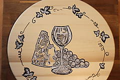 Príbory, varešky, pomôcky - Servírovací ručne maľovaný otočný podnos pre milovníkov vína. - 12947277_