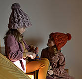 Detské čiapky - Veľká s bambuľkou...oranžová - 12949906_