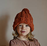 Detské čiapky - Veľká s bambuľkou...oranžová - 12949907_
