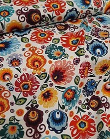 Textil - látka folk kvety - 12949922_