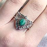 Prstene - Elvian Mystic Malachite Vintage Ring / Elfský mystický prsteň s malachitom - 12951433_