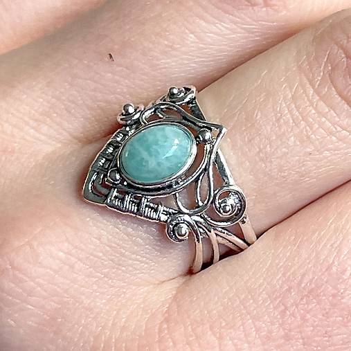 Elvian Mystic Amazonite Vintage Ring / Elfský mystický prsteň s amazonitom