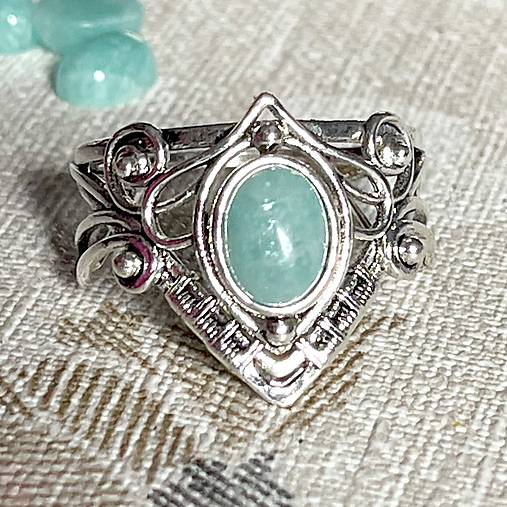 Elvian Mystic Amazonite Vintage Ring / Elfský mystický prsteň s amazonitom