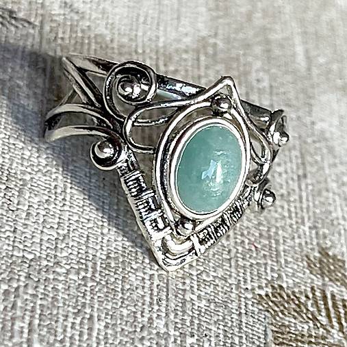 Elvian Mystic Amazonite Vintage Ring / Elfský mystický prsteň s amazonitom