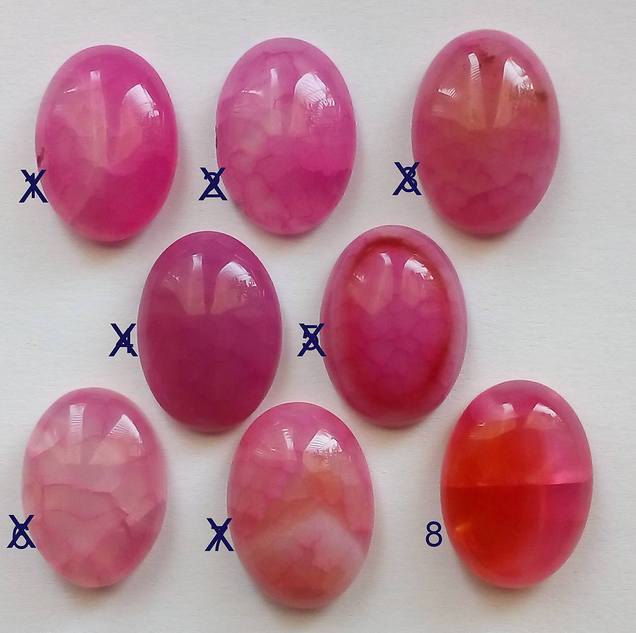 Achát kabošon 18x13mm-1ks (ružová krakl)