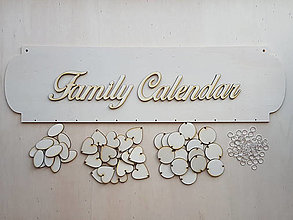 Dekorácie - Drevený rodinný kalendár A-Family Calendar (najväčší výber kombinácii) - 12954858_